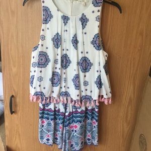 Love Fire mandala print romper